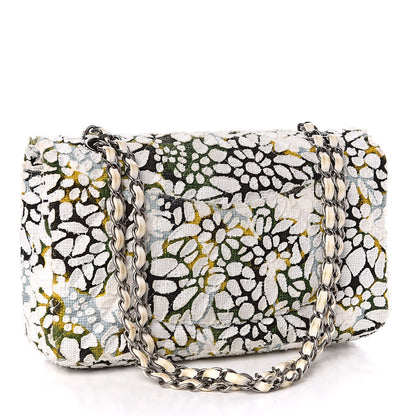 Chanel Tweed Quilted Medium Floral Double Flap White 3 of 12