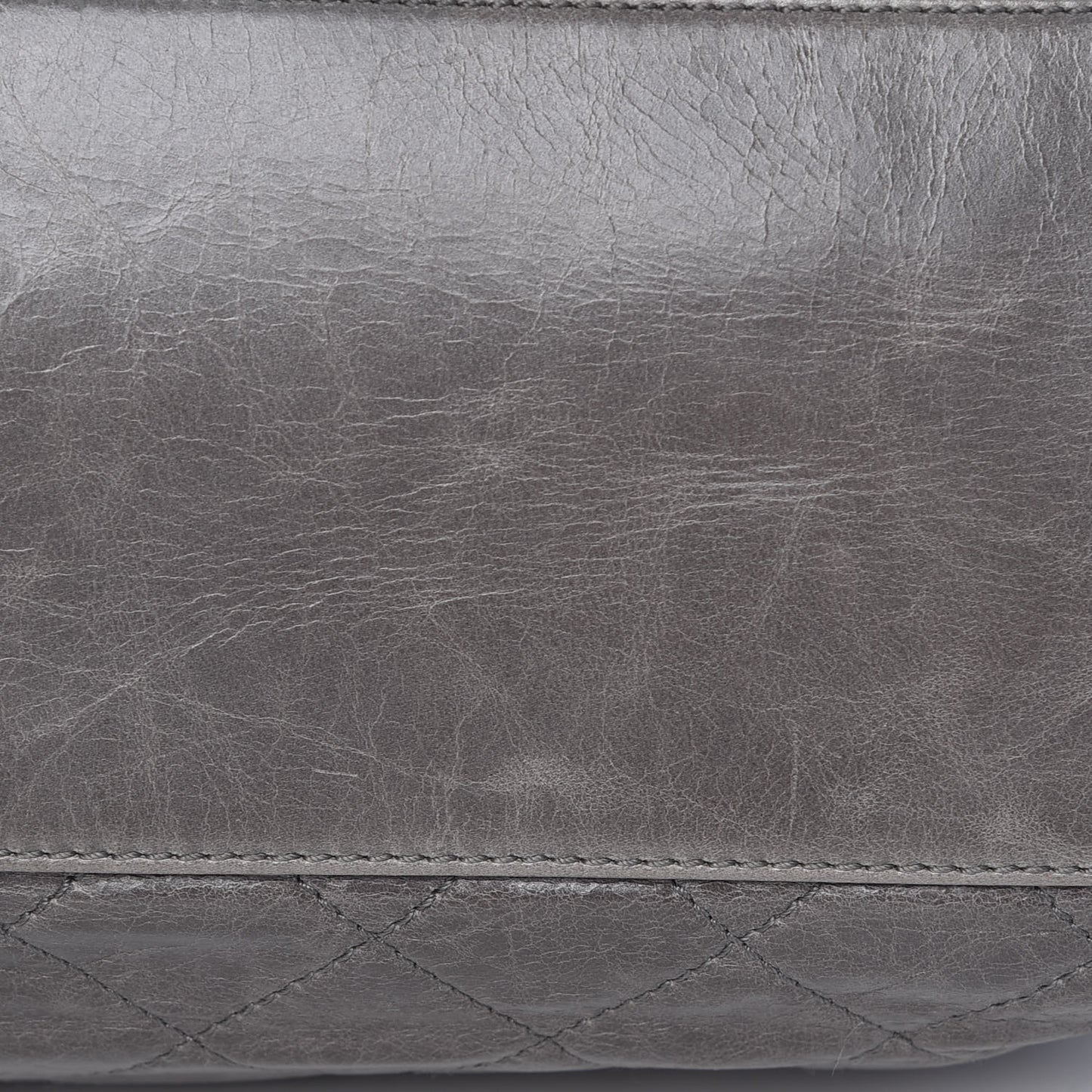 Glazed Calfskin Stingray Large Bindi CC Tote Grey