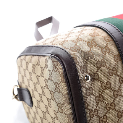 Gucci Monogram Vintage Web Medium Boston Dark Brown 11 of 13