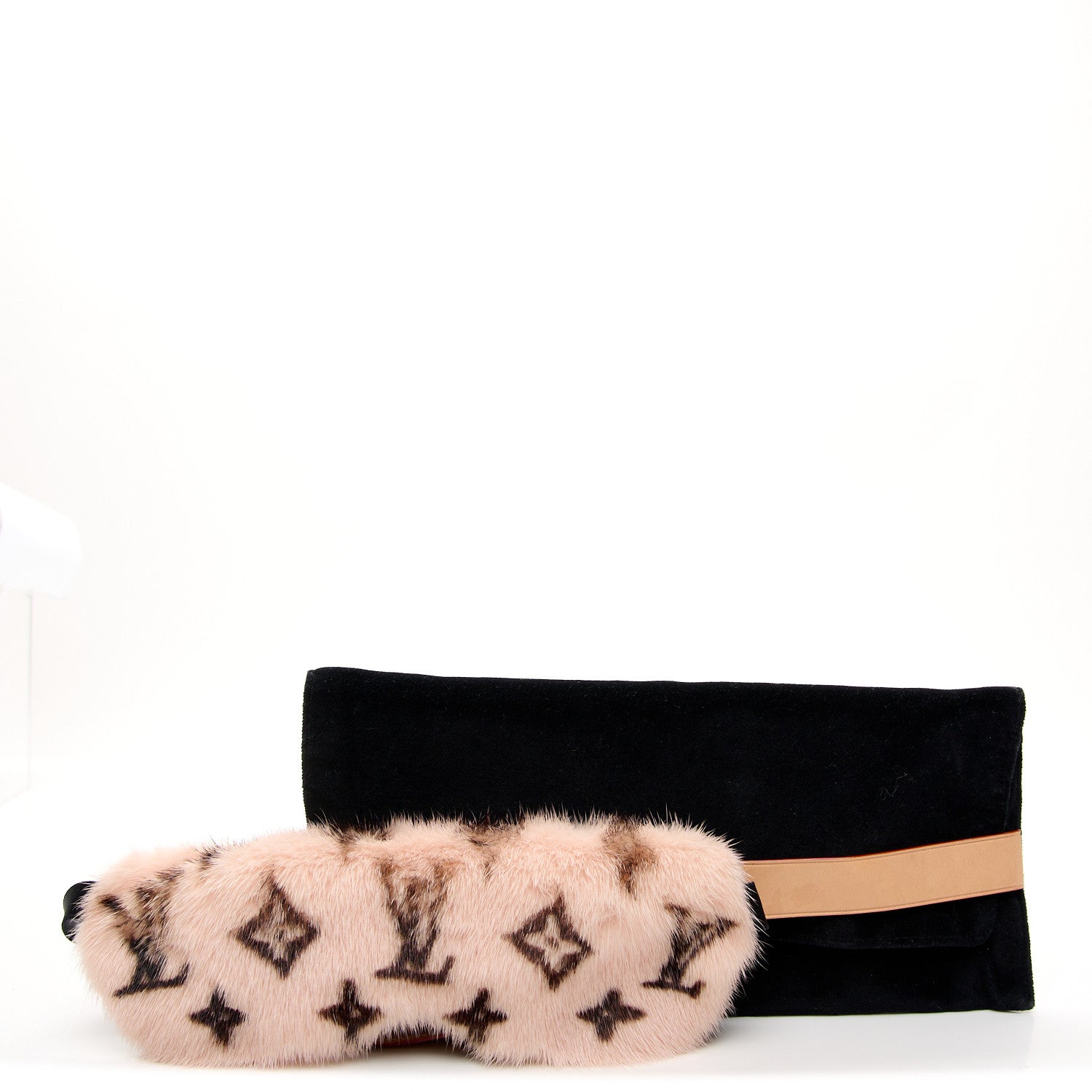 Louis Vuitton Monogram Mink Fur Sleep Mask Light Pink 1762190