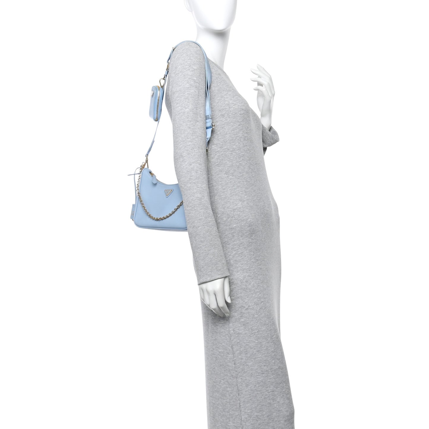 Saffiano Re-Edition 2005 Shoulder Bag Celeste