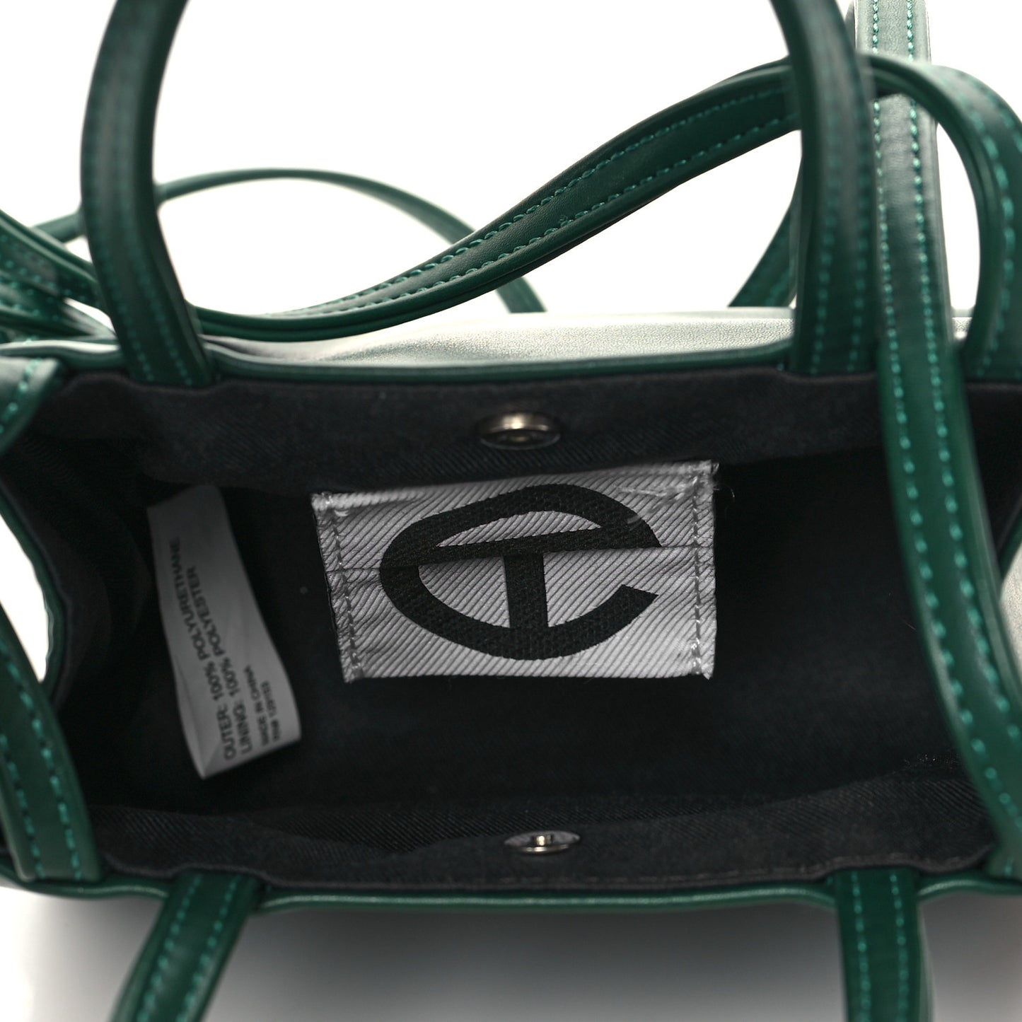 Vegan Leather Small Shopping Bag Dark Olive