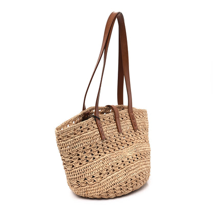 Saint Laurent Raffia Calfskin Small Panier Tote Naturel 2 of 11