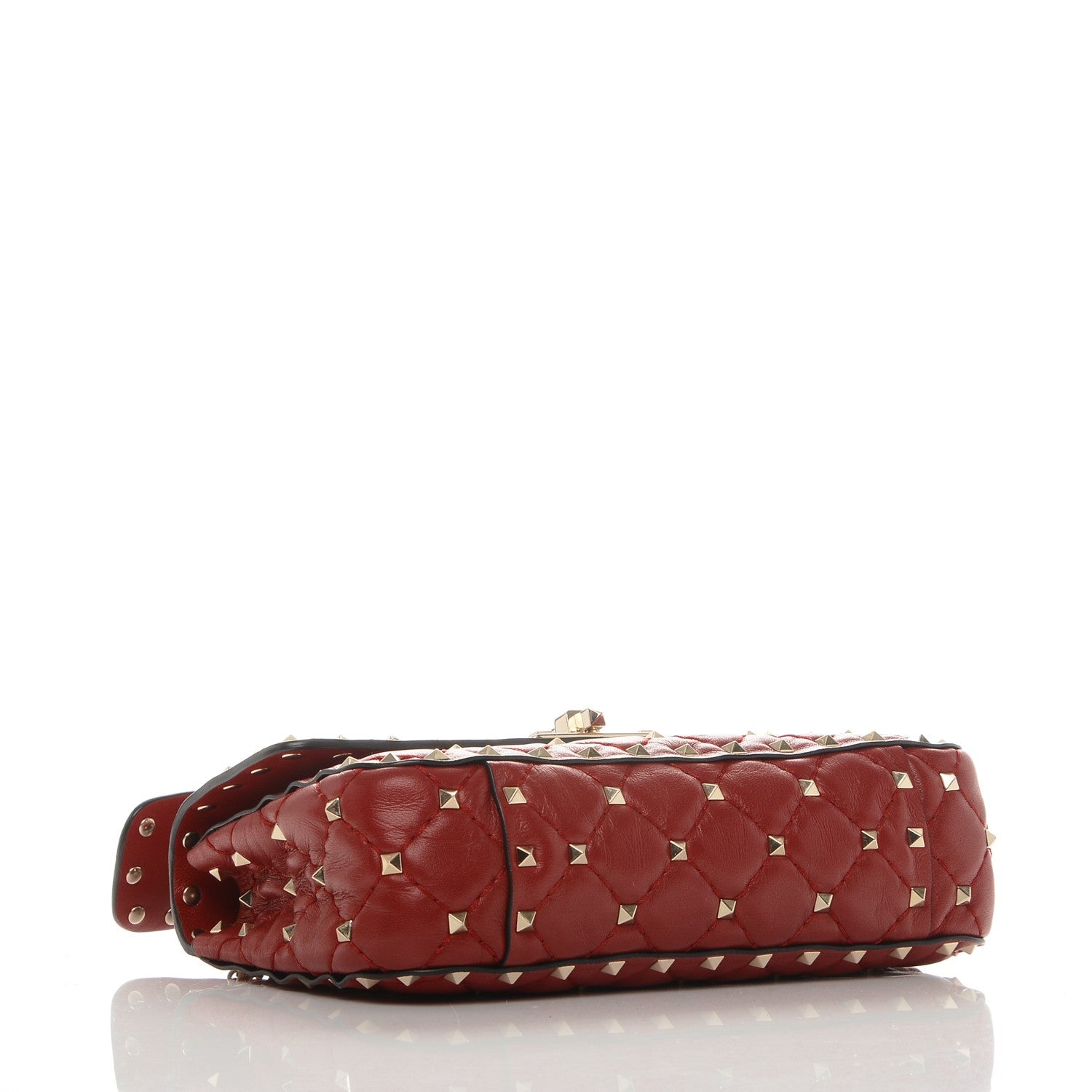 Valentino Garavani Lambskin Small Rockstud Spike Shoulder Bag Red 4 of 6