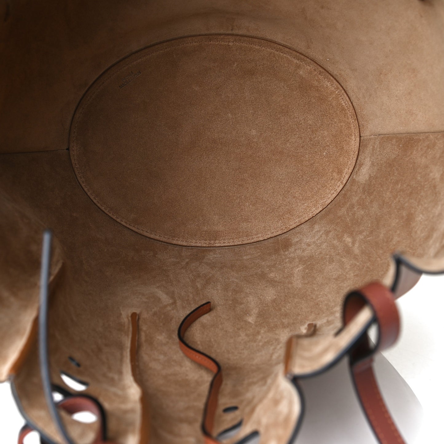 Calfskin Perforated Small Shell Tote Tan