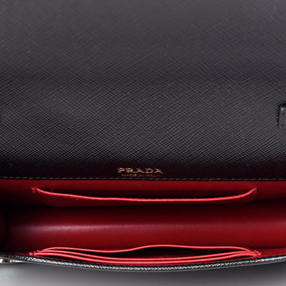 Prada Saffiano Lux Crossbody Bag Black 5 of 9