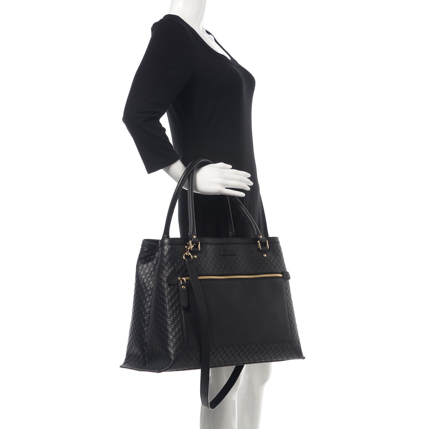 Soft Microguccissima Large Tote Black