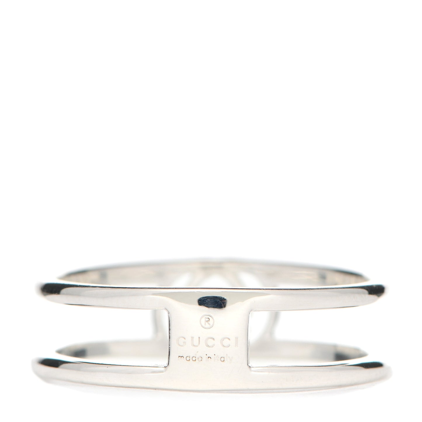 Sterling Silver 6mm Interlocking G Open Band Ring 58 8.25
