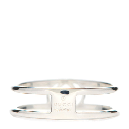 Gucci Sterling Silver 6mm Interlocking G Open Band Ring 58 8.25 3 of 4
