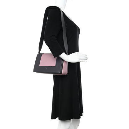 Celine Shiny Smooth Calfskin Medium Frame Shoulder Bag Liquorice Antique Rose 2 of 9