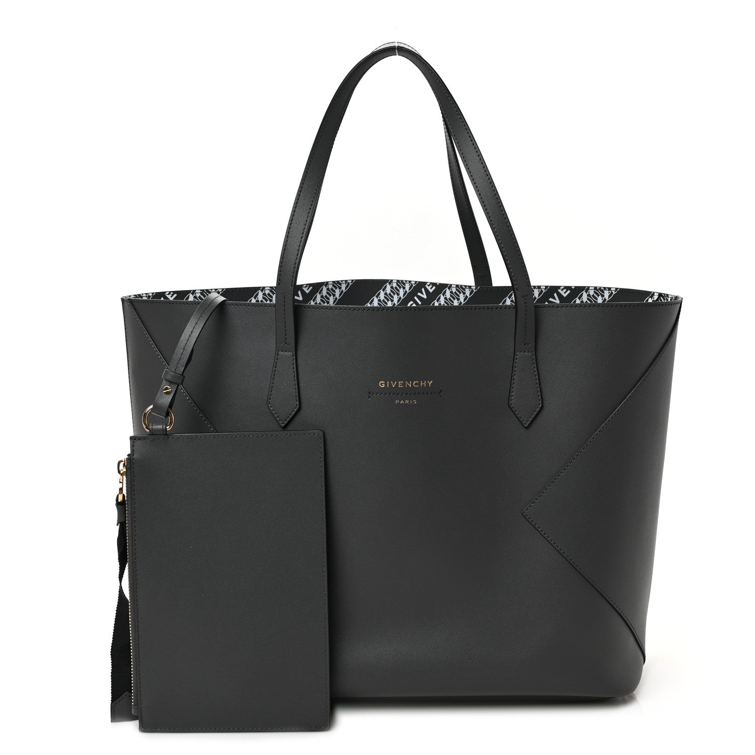 Givenchy Smooth Calfskin Wing Shopper Tote Grey White 1 of 10