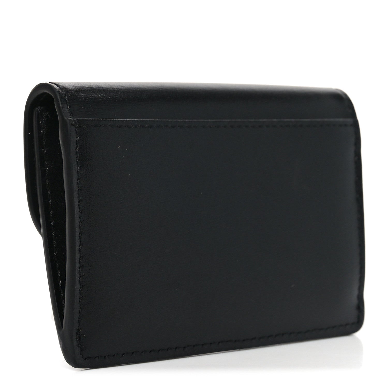 Celine Shiny Calfskin Triomphe Flap Card Holder Black 3 of 7
