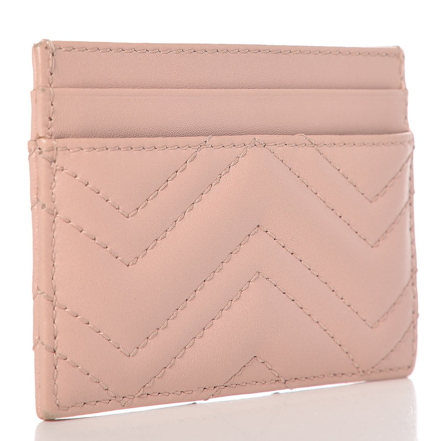 Calfskin Matelasse GG Marmont Card Holder Perfect Pink