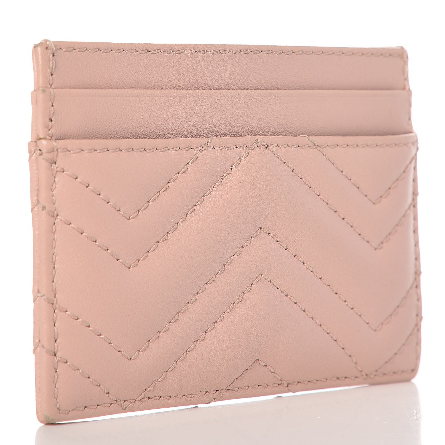 Gucci Calfskin Matelasse GG Marmont Card Holder Perfect Pink 3 of 6