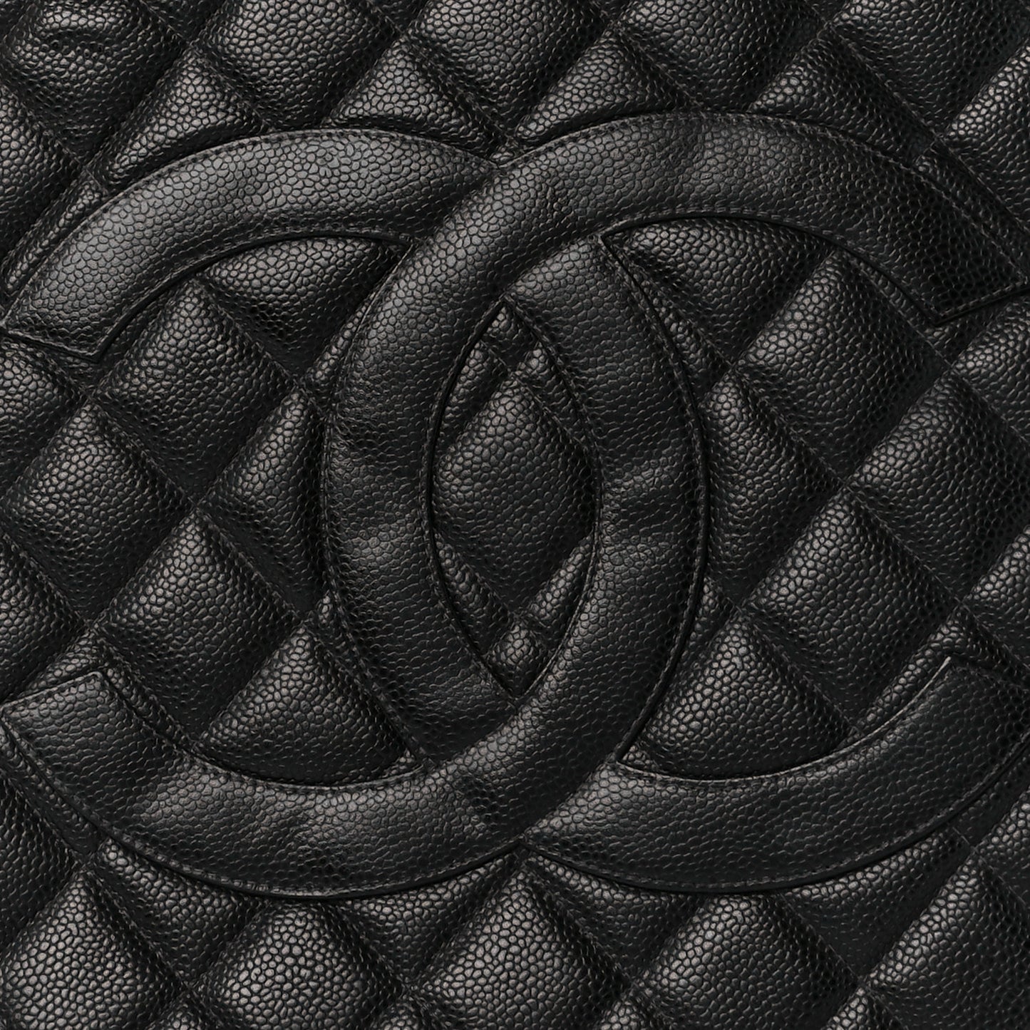 Caviar Quilted Medallion Tote Black