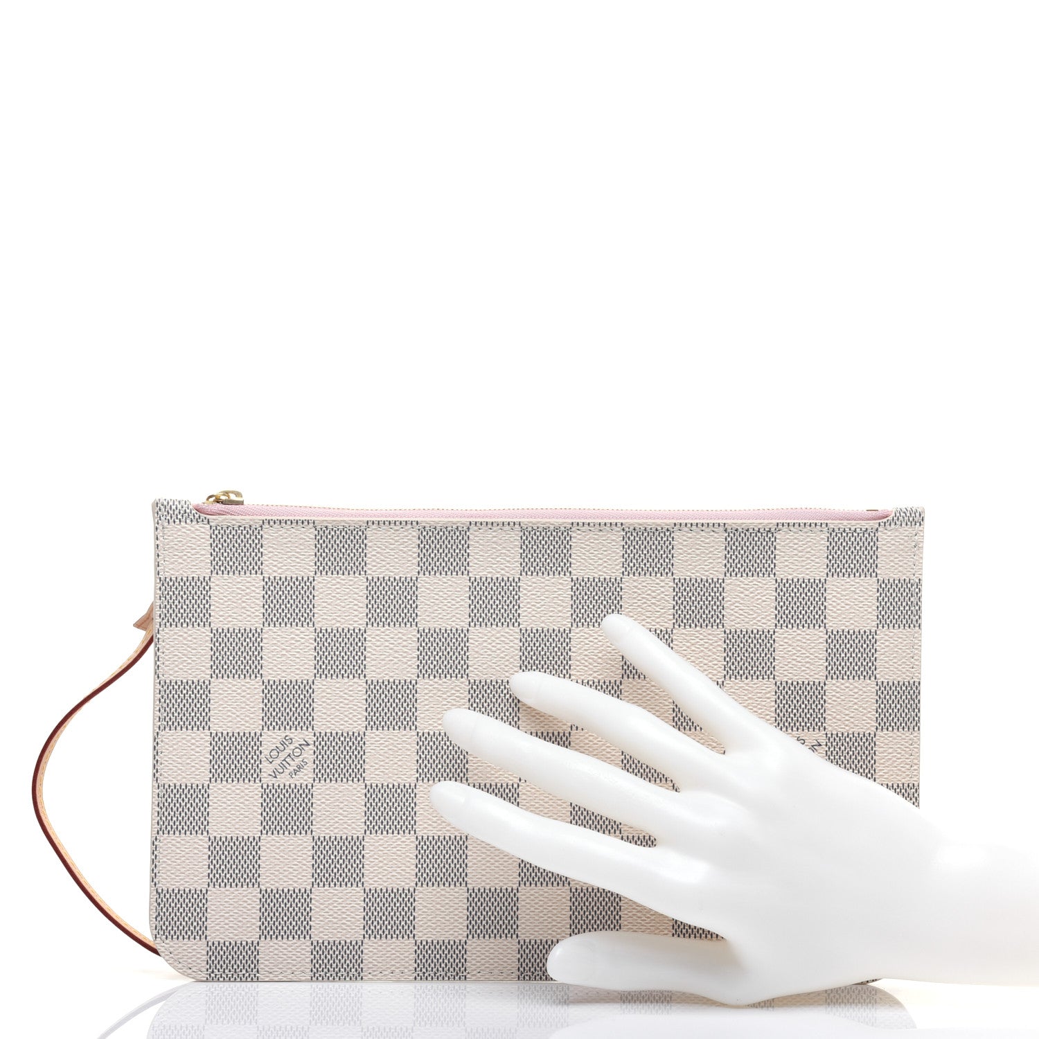 Louis Vuitton Damier Azur Neverfull MM GM Pochette Rose Ballerine 2 of 14