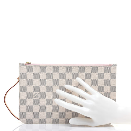 Louis Vuitton Damier Azur Neverfull MM GM Pochette Rose Ballerine 2 of 14