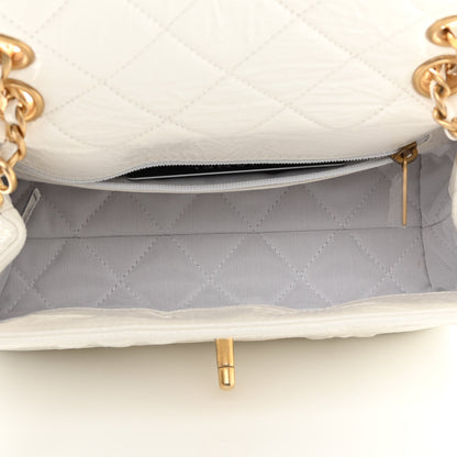 Chanel Crumbled Calfskin Embossed Flap White 8 of 21