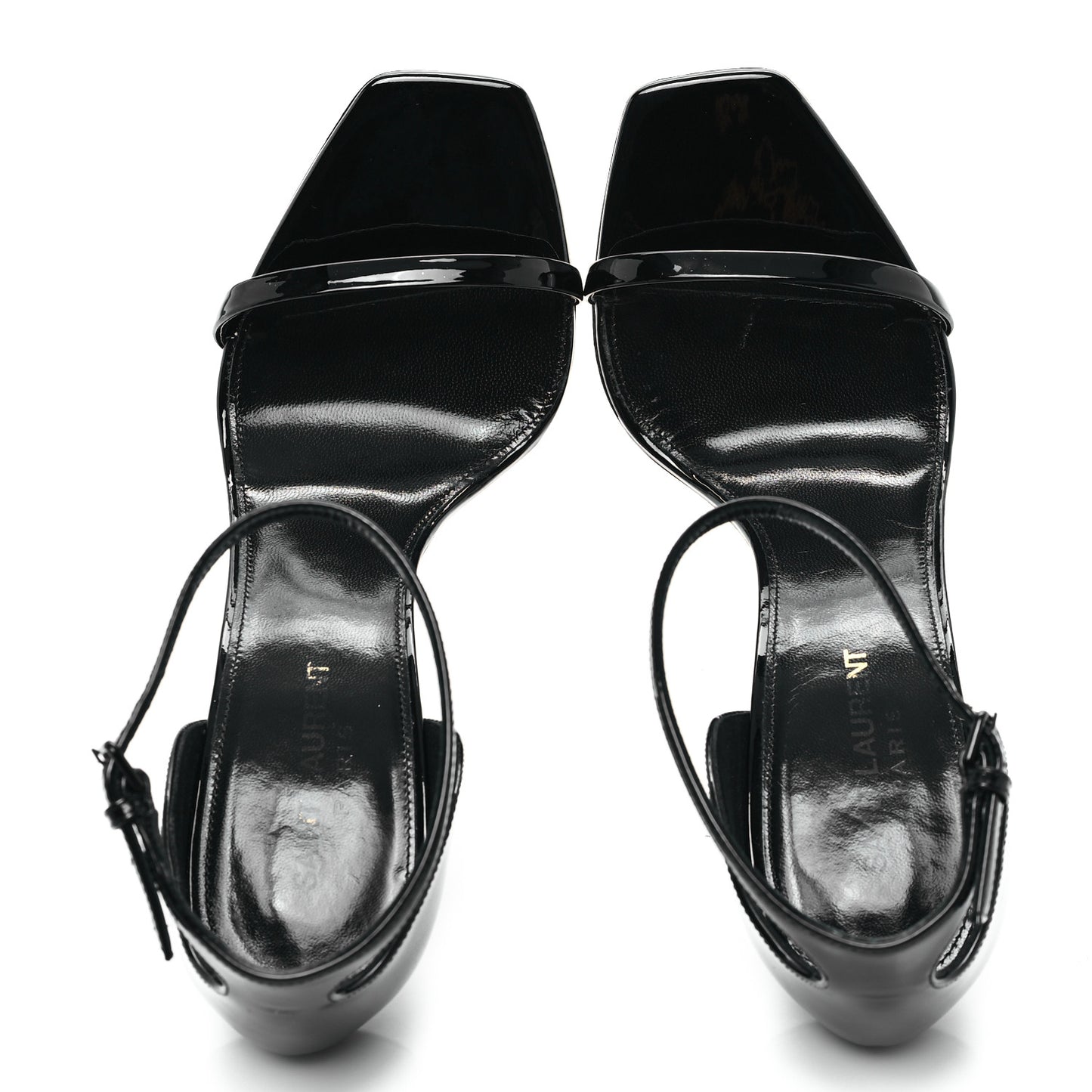 Patent Calfskin Opyum 110 Sandals 39.5 Black