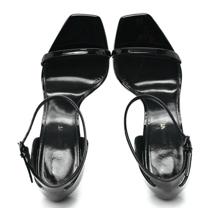 Saint Laurent Patent Calfskin Opyum 110 Sandals 39.5 Black 2 of 9