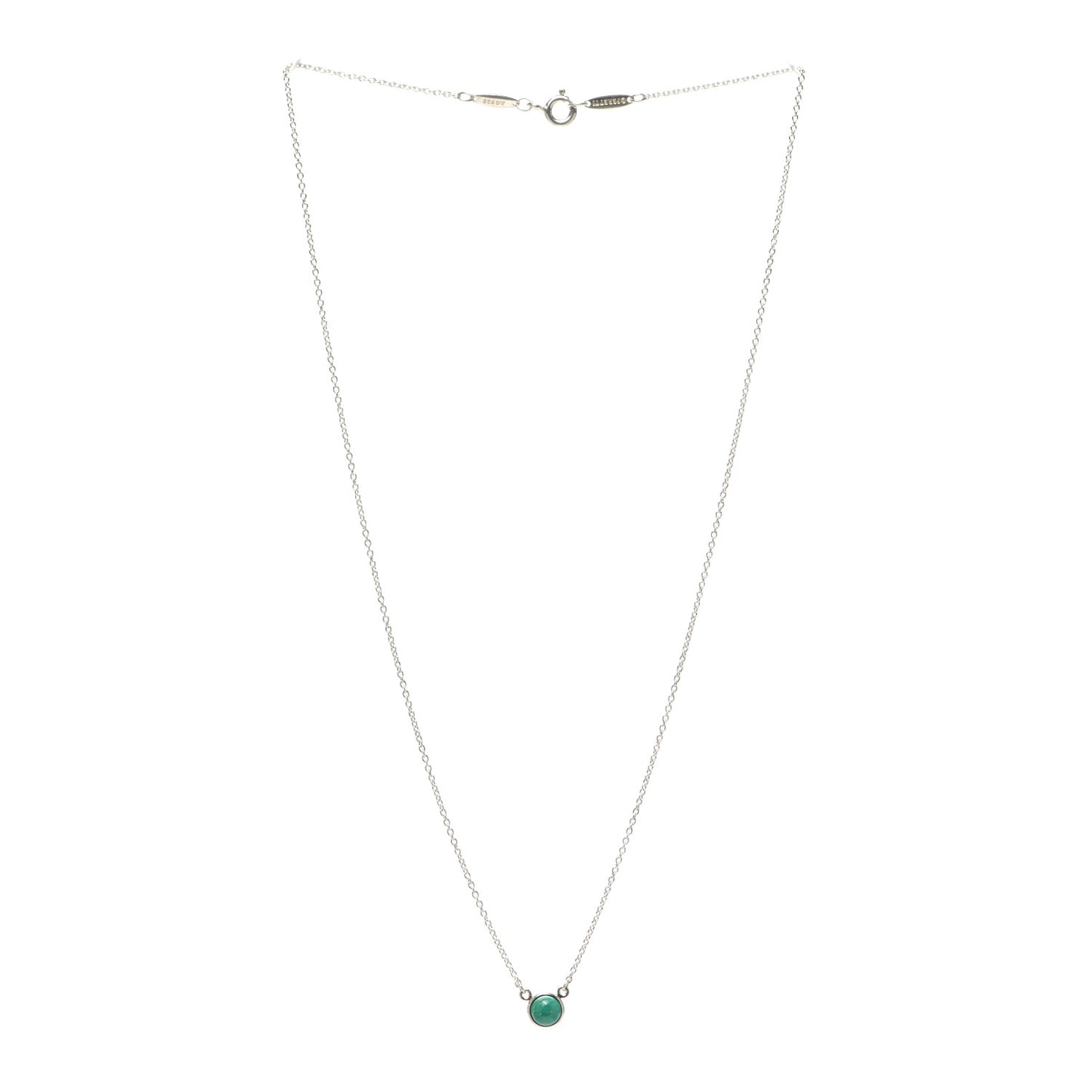 Sterling Silver Turquoise Elsa Peretti Color by the Yard Pendant Necklace