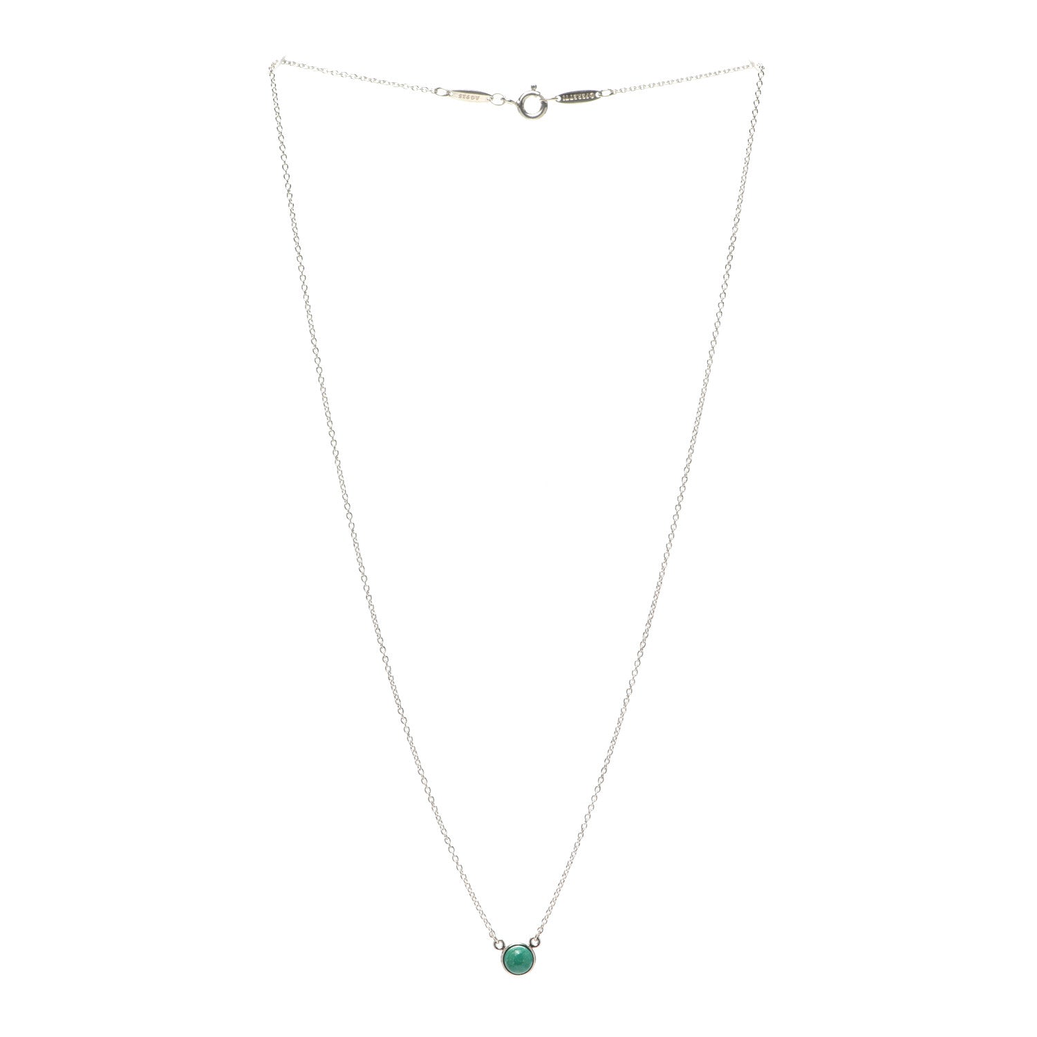 Tiffany Sterling Silver Turquoise Elsa Peretti Color by the Yard Pendant Necklace 3 of 5
