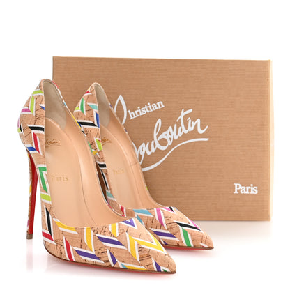 Christian Louboutin Cork Chevron Pigalle Follie 100 Pumps 38 Multicolor 8 of 8