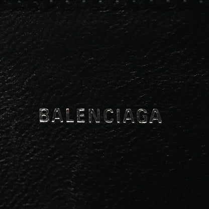 Balenciaga Shiny Calfskin Logo Crocodile Embossed Cash Phone Holder Bag White Black 6 of 13