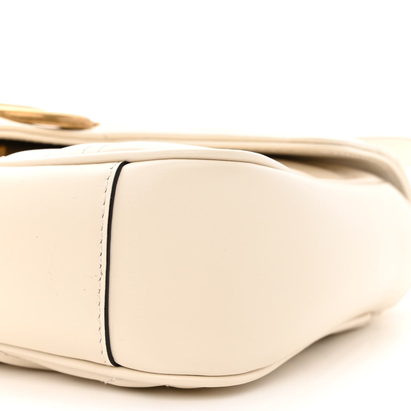 Calfskin Matelasse Mini GG Marmont Shoulder Bag White