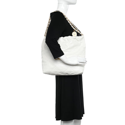 Chanel Shiny Calfskin Quilted Small Chanel 22 White 2 of 12