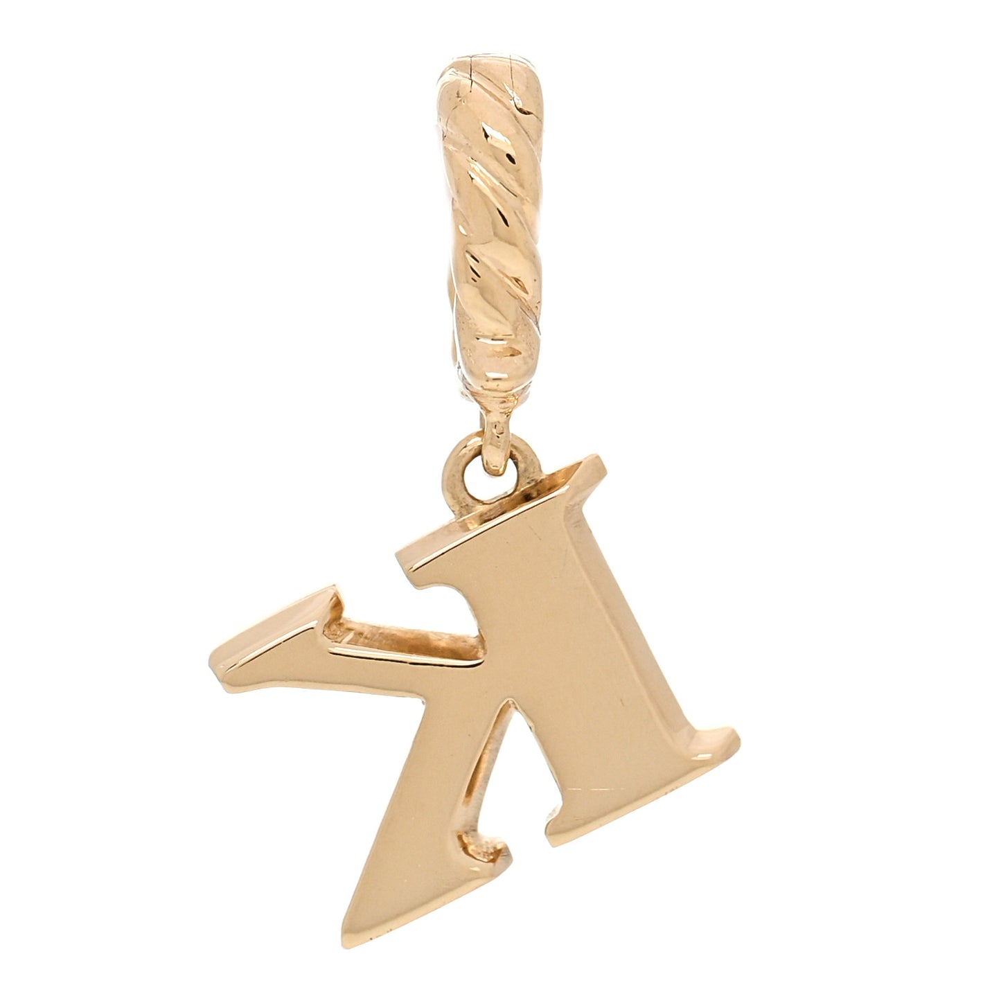18K Yellow Gold Diamond Pave Initial K Pendant