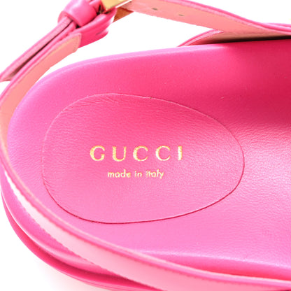 Gucci Calfskin Elizabeth Nappa Charlotte Logo Slingback Sandals 36 Fancy Fuchsia 9 of 9
