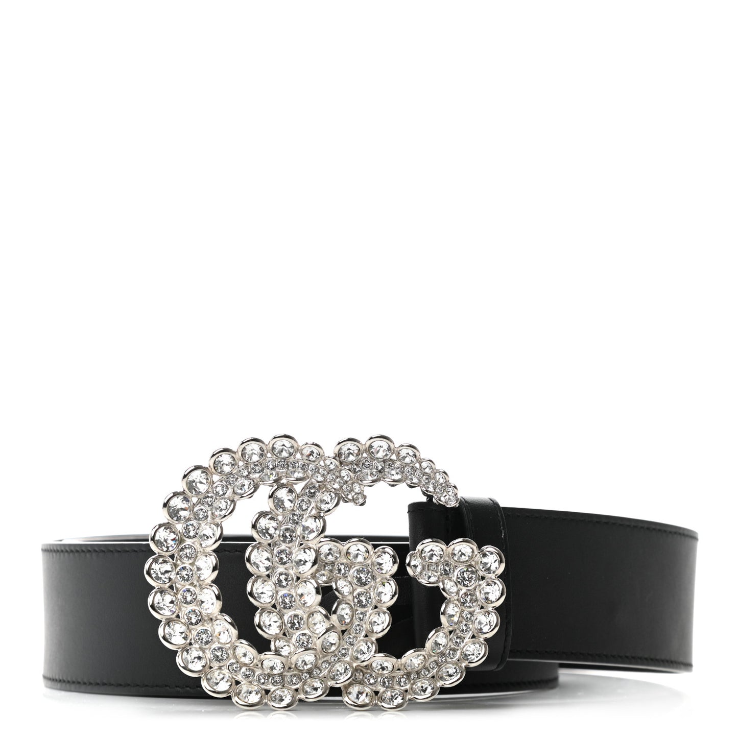 Calfskin Crystal Double G 40mm Belt 90 36 Black