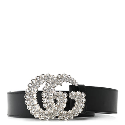 Gucci Calfskin Crystal Double G 40mm Belt 90 36 Black 1 of 7