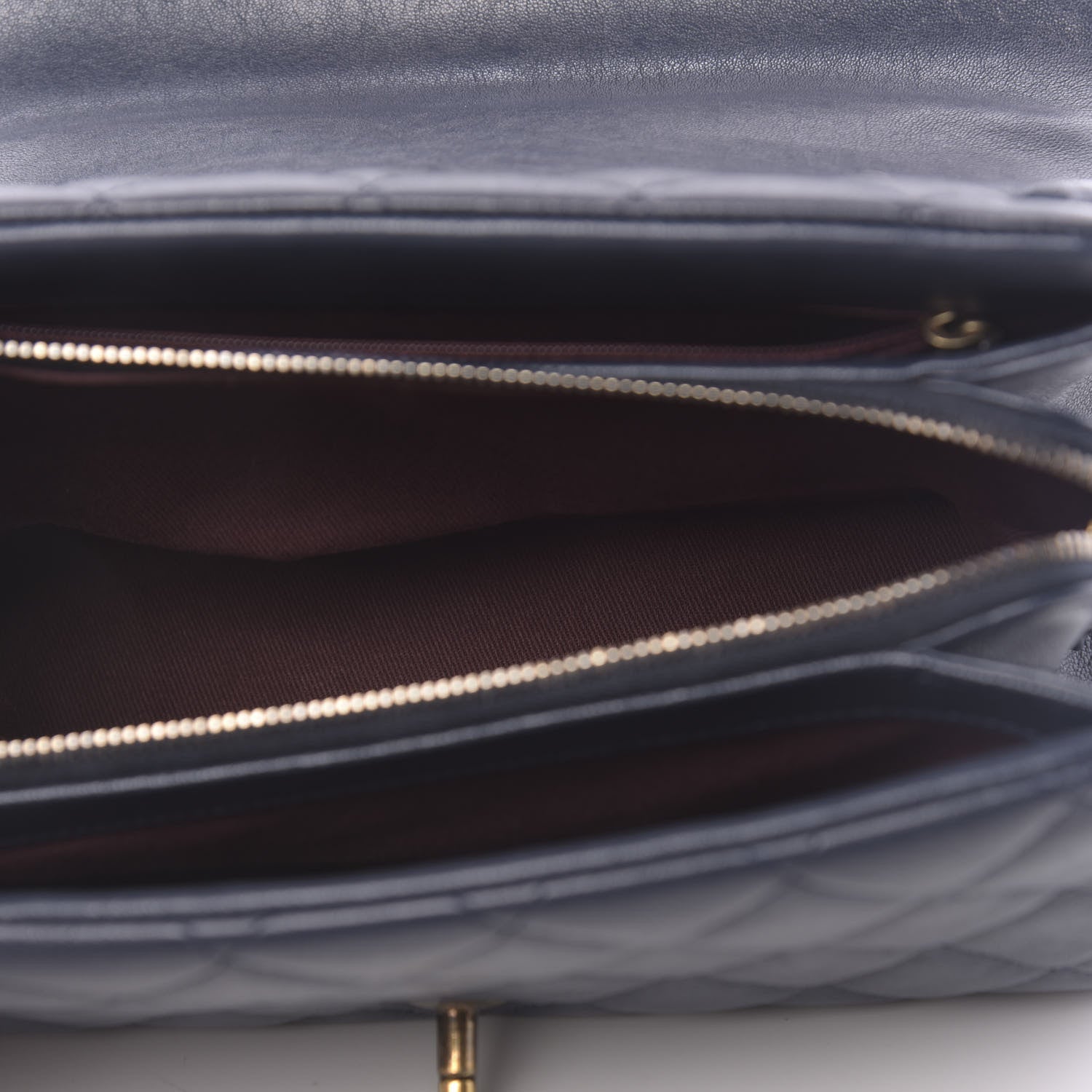 Chanel Shiny Sheepskin Quilted Small Trapezio Flap Navy 6 of 12