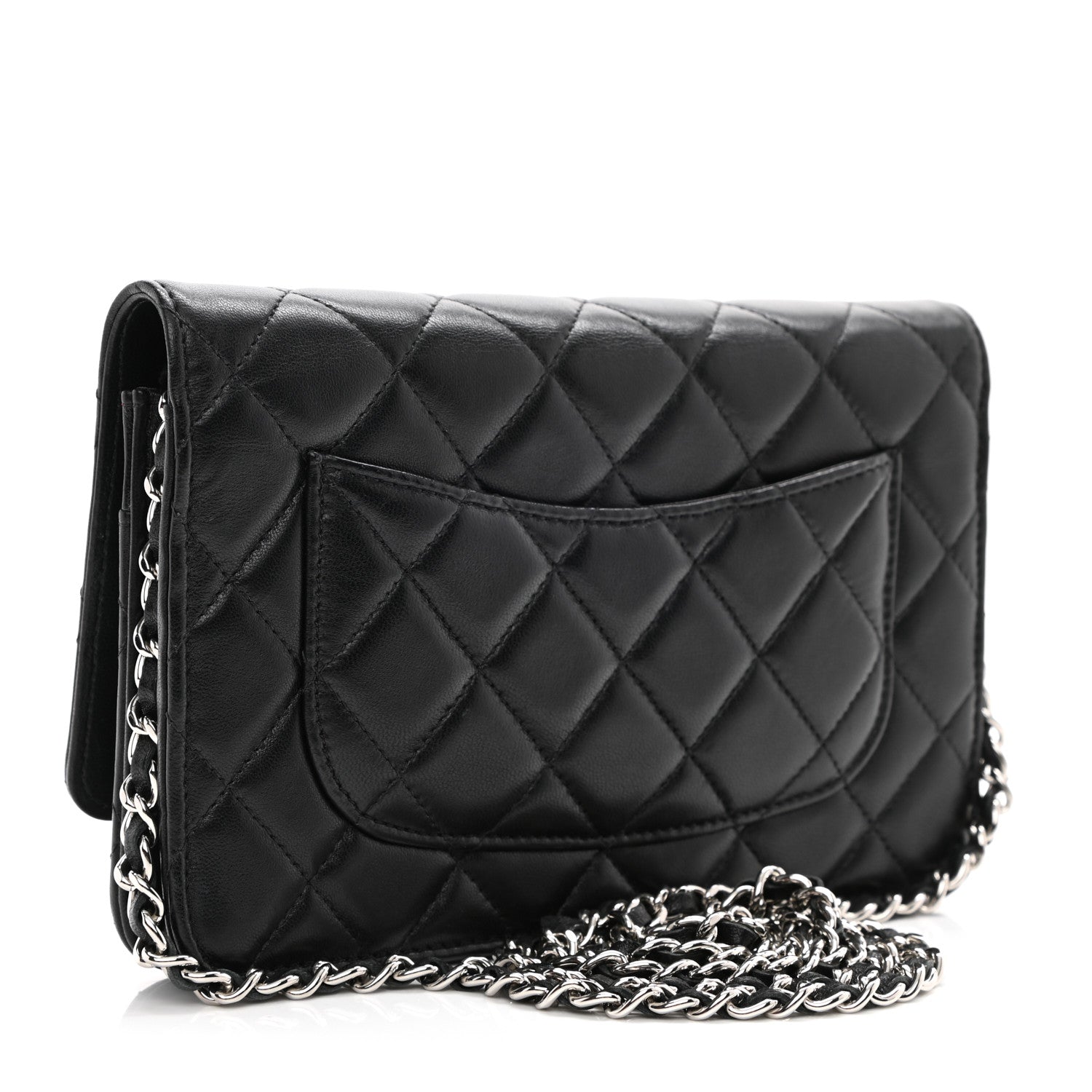 Chanel Lambskin Quilted Wallet On Chain WOC Black 5 of 23