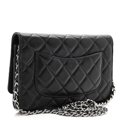 Chanel Lambskin Quilted Wallet On Chain WOC Black 5 of 23