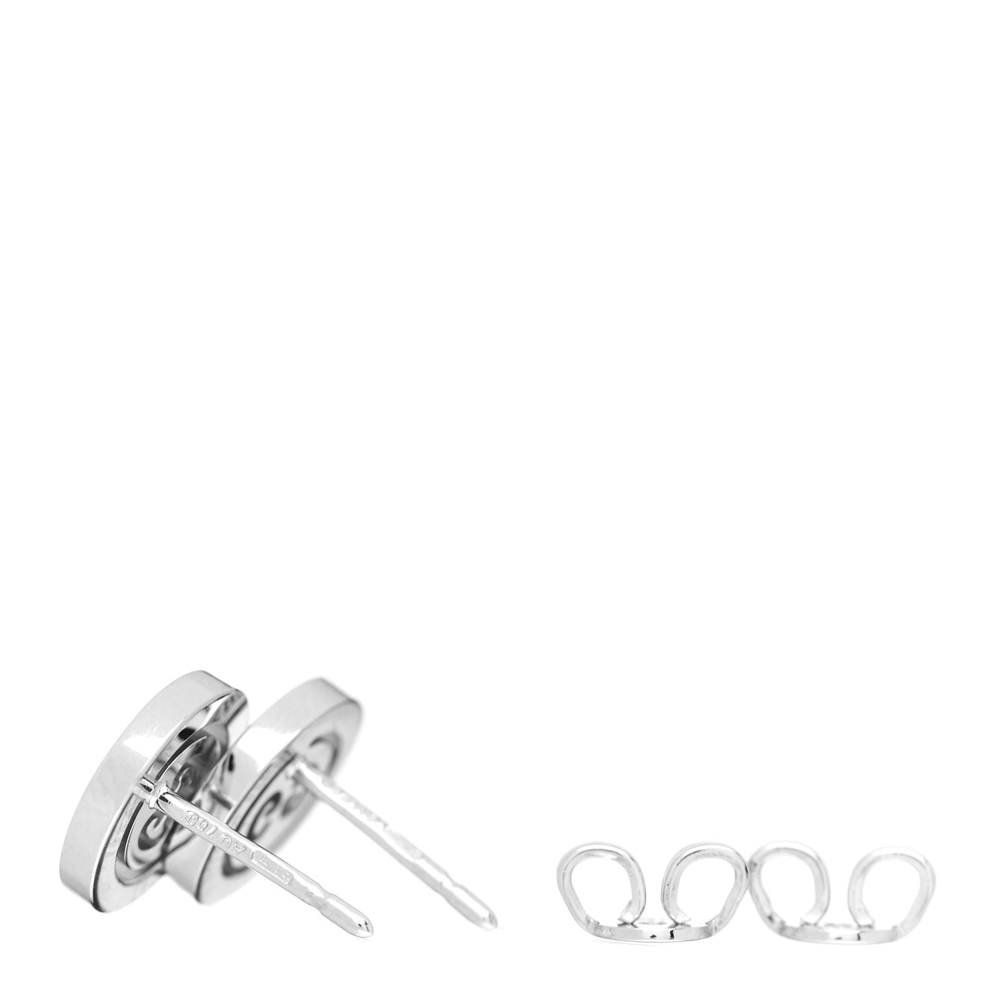 18K White Gold Diamond Icon Twirl Stud Earrings