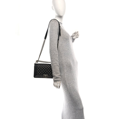 Chanel Caviar Quilted Medium Boy Flap Black 2 of 10