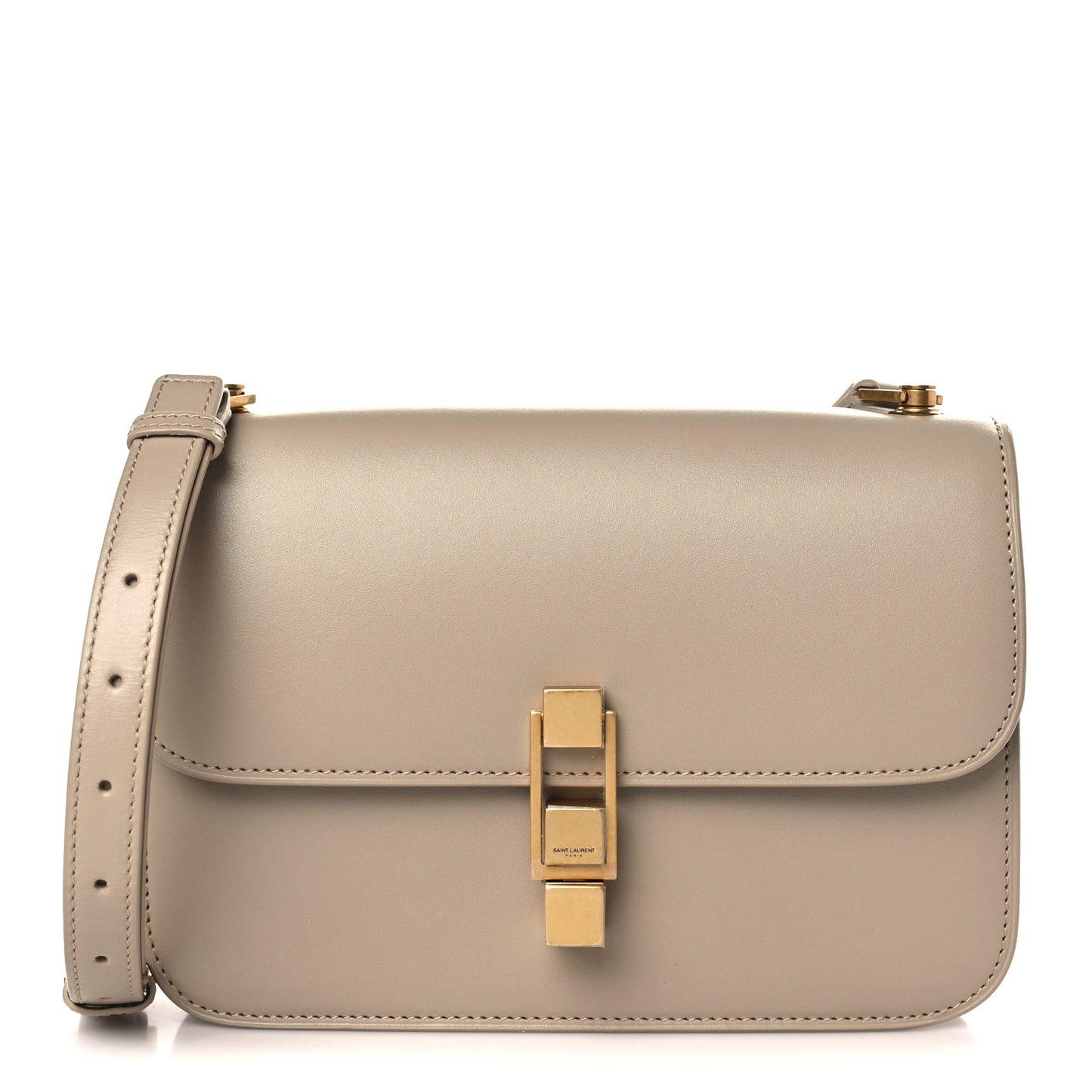 Box Calfskin Le Carre Satchel Dark Beige