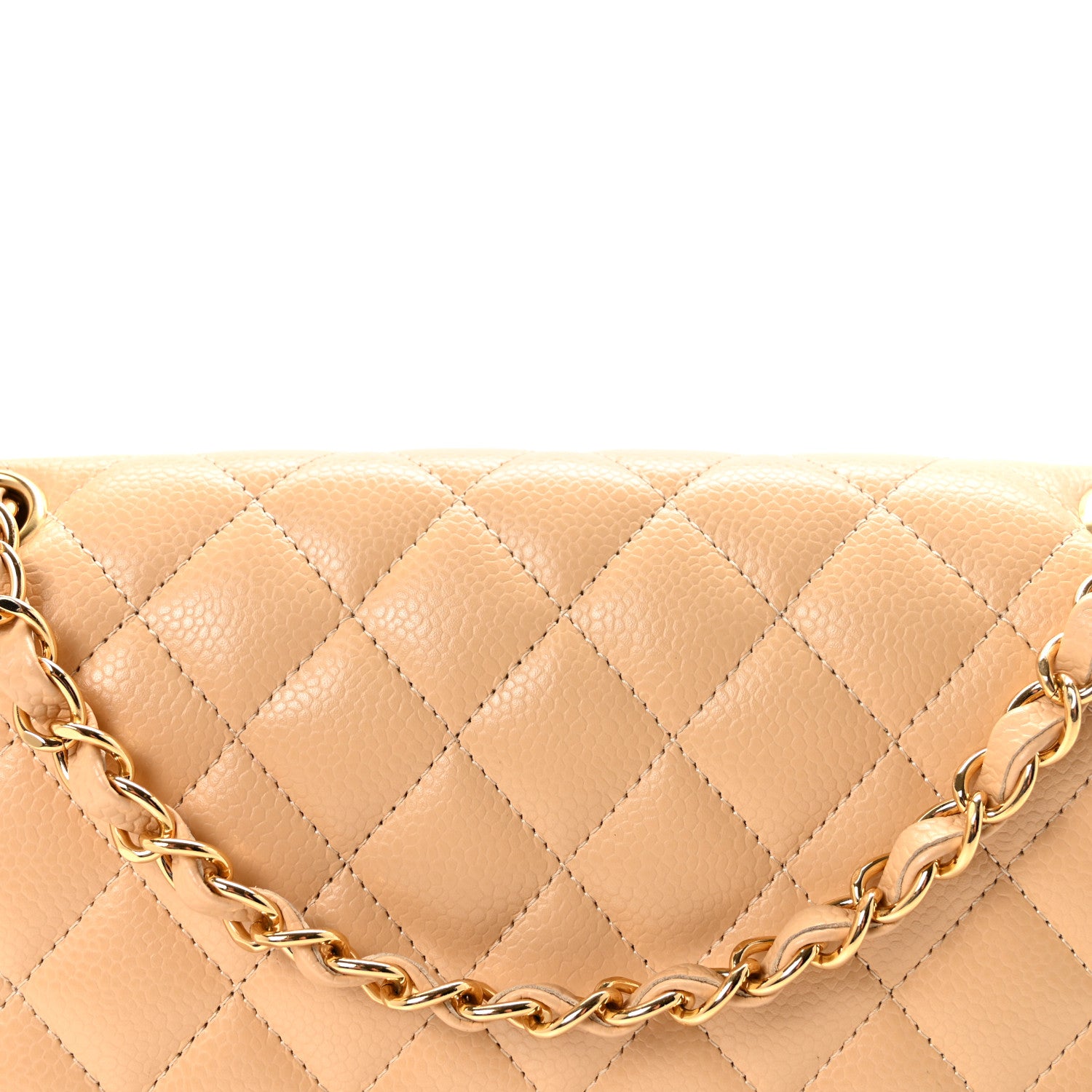 Chanel Caviar Quilted Medium Double Flap Beige 8 of 10