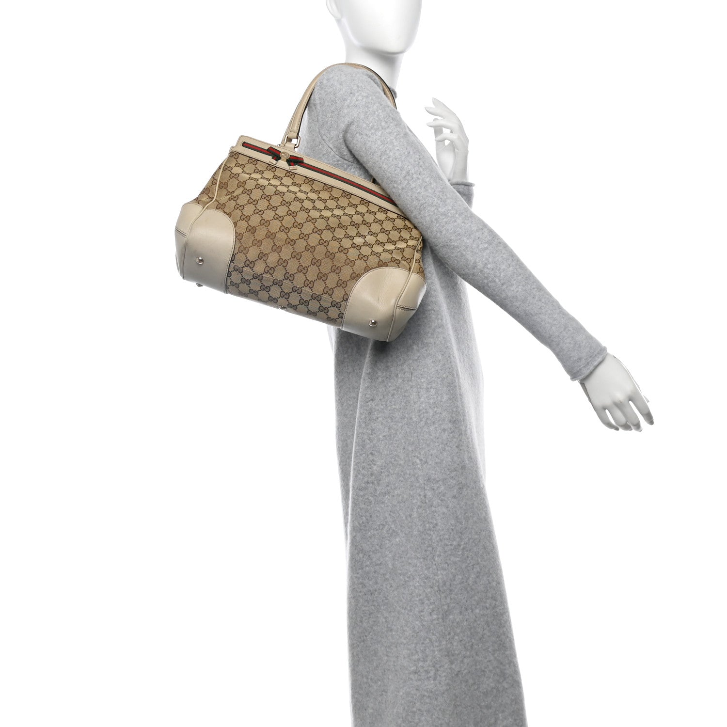 Gucci Monogram Web Medium Mayfair Tote Off White 2 of 15