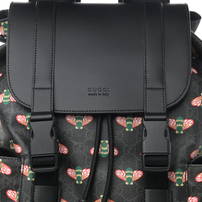 Gucci Soft GG Supreme Monogram Bee Multicolor Appia Calfskin Double Buckle Backpack Black Multicolor 8 of 11