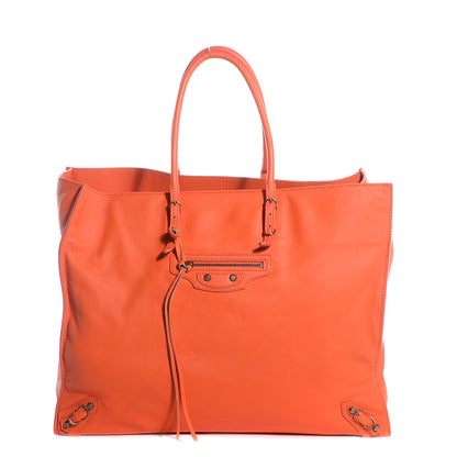 Balenciaga Veau Leather Papier A4 Tote Tangerine 1 of 10