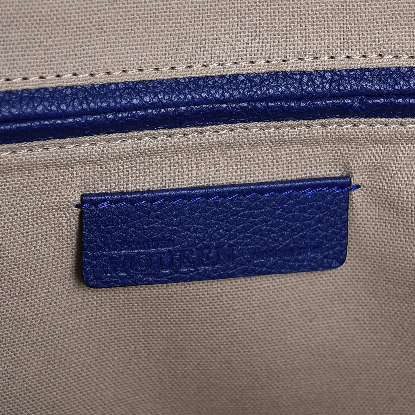 Pebbled Calfskin Large Skull Padlock Zip Around Tote Ultramarine