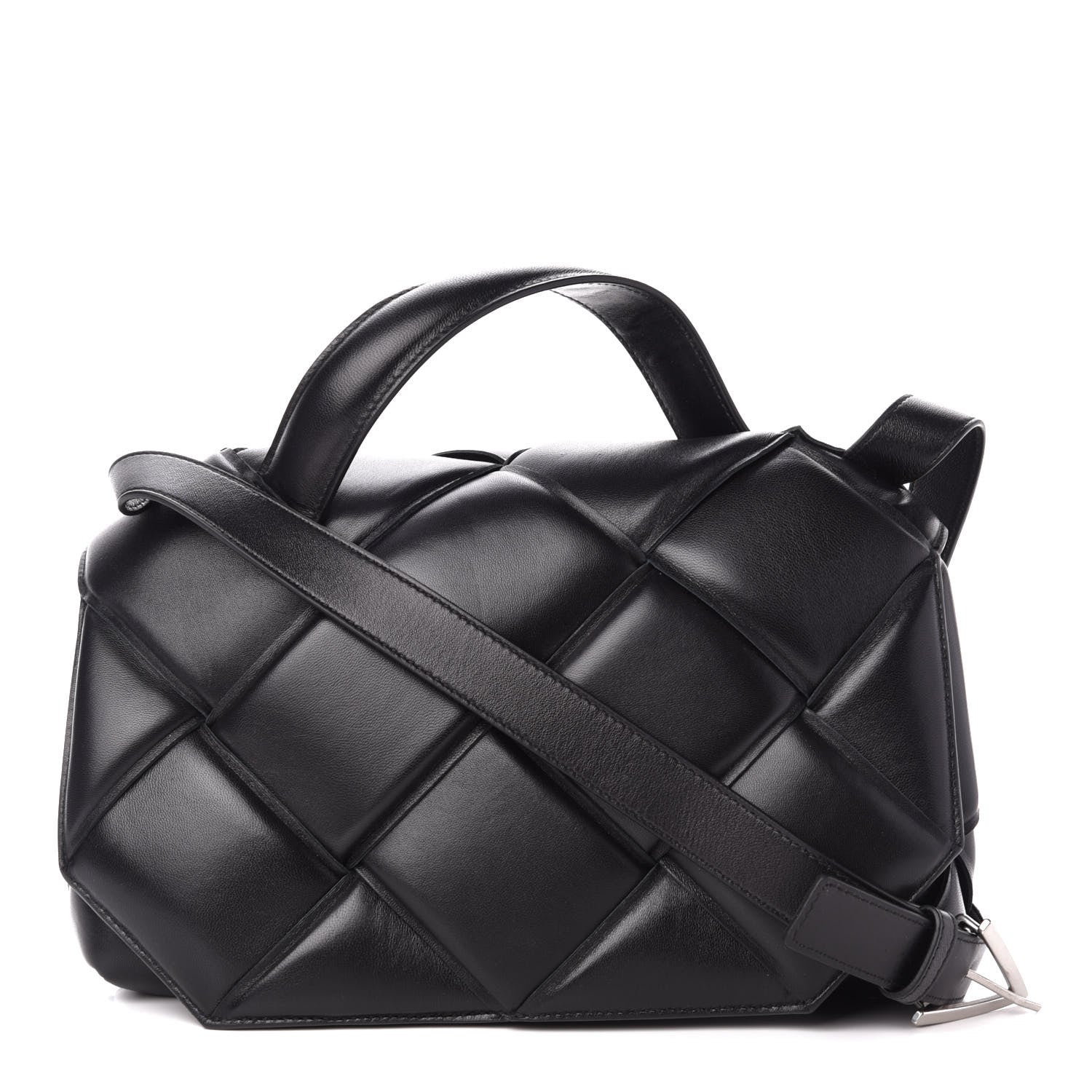 Bottega Veneta Nappa Intreccio Padded Top Handle Shoulder Bag Black 1 of 11