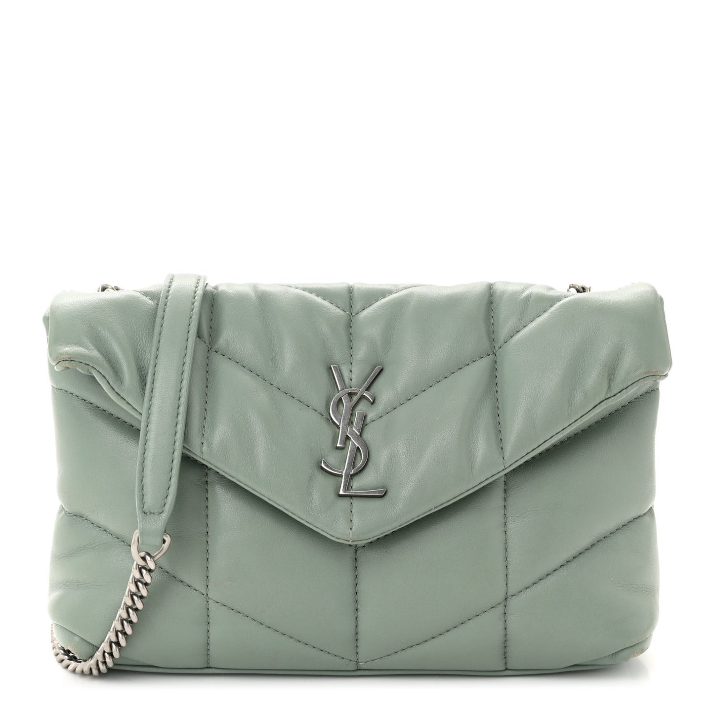 Lambskin Quilted Toy Loulou Puffer Monogram Chain Satchel Mint