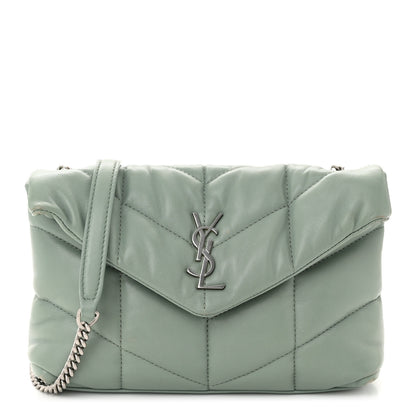 Saint Laurent Lambskin Quilted Toy Loulou Puffer Monogram Chain Satchel Mint 1 of 12