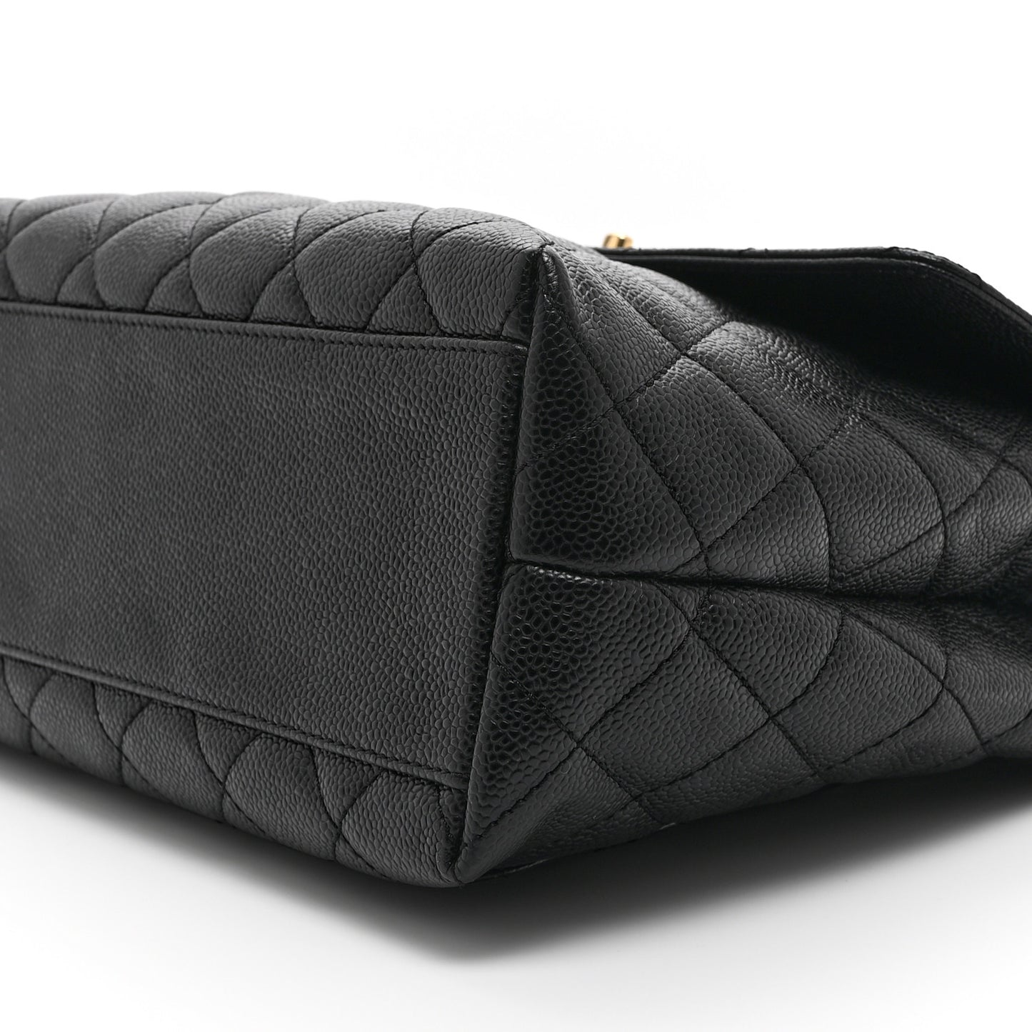 Caviar Quilted Jumbo Kelly Flap Black
