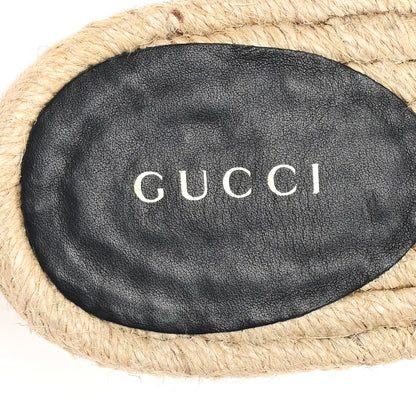 Gucci Monogram Matelasse GG Marmont Espadrille 20mm Slide Sandals 38 Beige Ebony Black 8 of 9